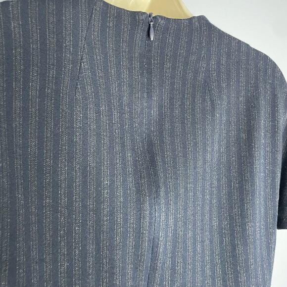 Theory Dolman Short Sleeve Shift Dress Pale Stripe Knit Short Sleeve Career M - Picture 8 of 10